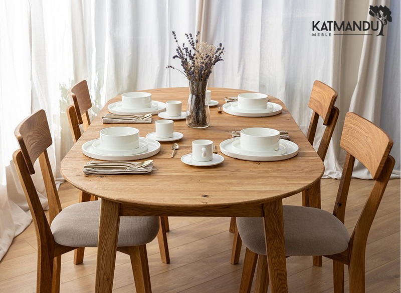 KATMANDU MEBLE - ORBETELLO Stół okrągły rozkładany 110-210 | Dąb | KULSR1102x50