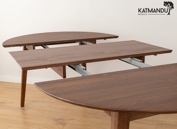 KATMANDU MEBLE - ORBETELLO Stół okrągły rozkładany 110-210 | Tabacco | KULSR1102x50T