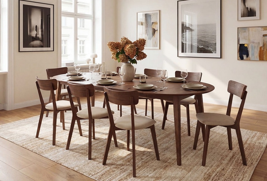 KATMANDU MEBLE - ORBETELLO Stół okrągły rozkładany 110-210 | Tabacco | KULSR1102x50T