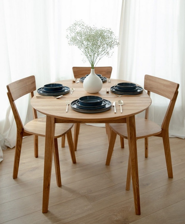 KATMANDU MEBLE - ORBETELLO Stół okragły rozkładany 90-140 | Dąb | KULSR9050