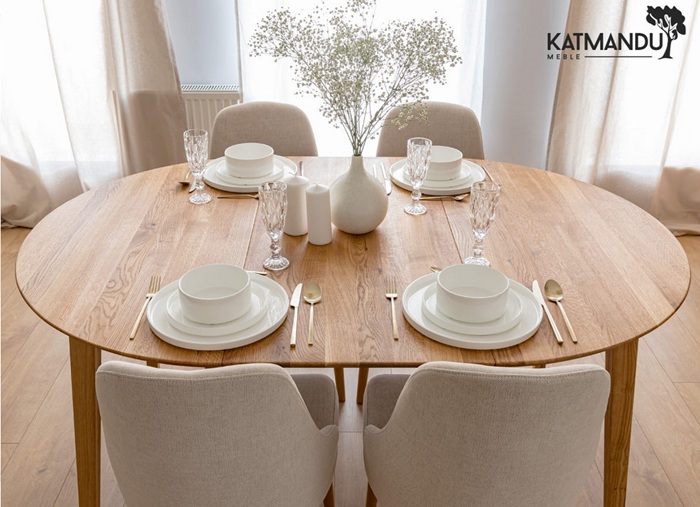 KATMANDU MEBLE - ORBETELLO Stół okrągły rozkładany 110-160 | Dąb | KULSR110