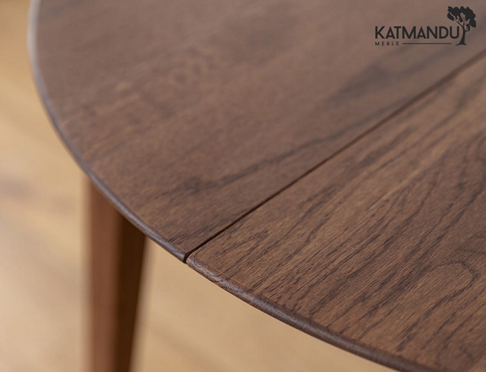 KATMANDU MEBLE - ORBETELLO Stół okragły rozkładany 90-140 | Tabacco | KULSR9050T