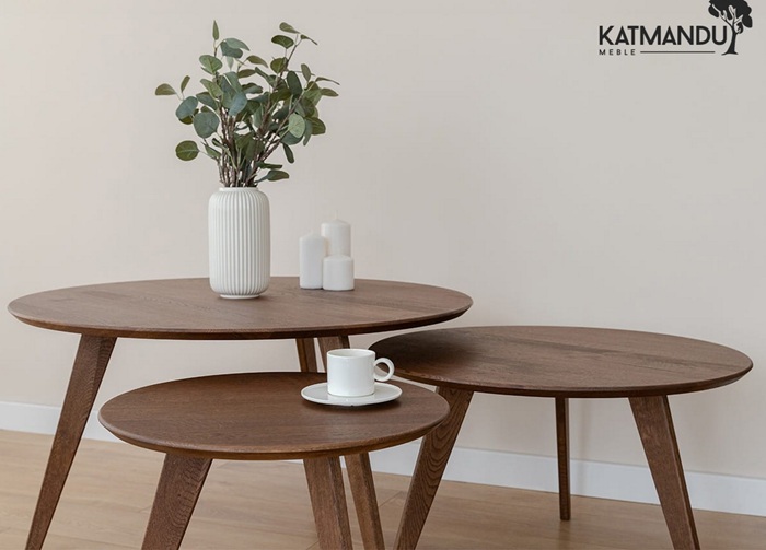 KATMANDU MEBLE - ORBETELLO Ława okrągła 50 | Tabacco | 3SORB50T