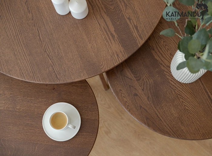 KATMANDU MEBLE - ORBETELLO Ława okrągła 50 | Tabacco | 3SORB50T