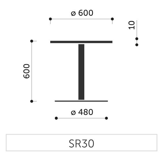 PROFIM - Stolik Okolicznościowy SR30 | Okrągły | Wysokość 60 cm