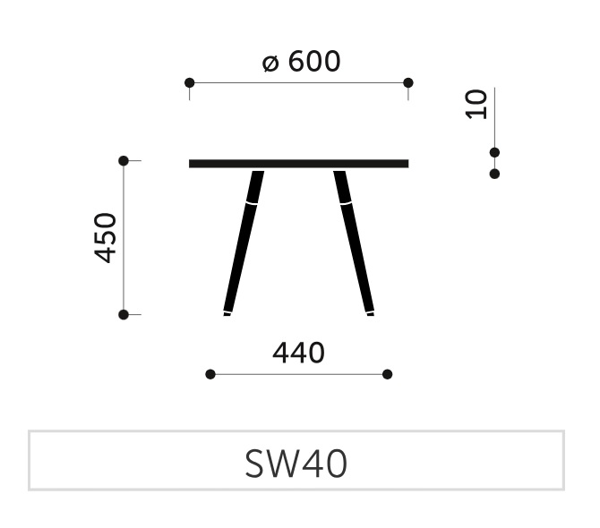 PROFIM - Stolik Okolicznościowy SW40 | Okrągły | Wysokość 45 cm | Stelaż Drewniany