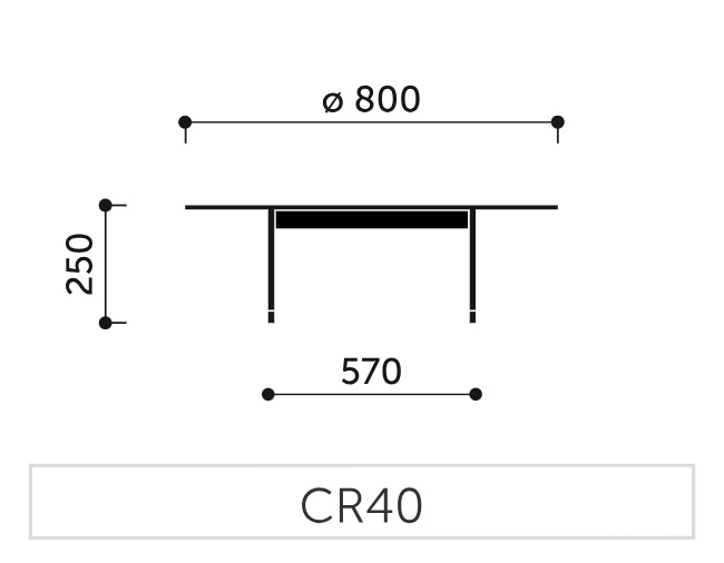 PROFIM - CHIC Stolik Kafeteryjny CR40 | Okrągły | Wysokość 25 cm