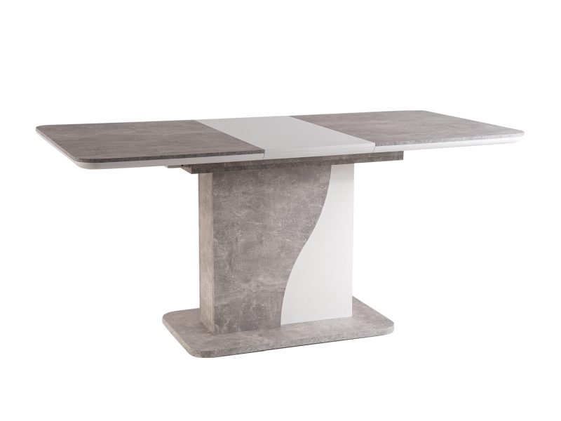SIGNAL - SYRIUSZ Stół 120-160x80 | Szary efekt betonu | Biały mat | z MR