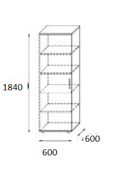 AMS Meble Biurowe - Szafa Aktowa RG9 P/L | 5OH | 60x60x184h