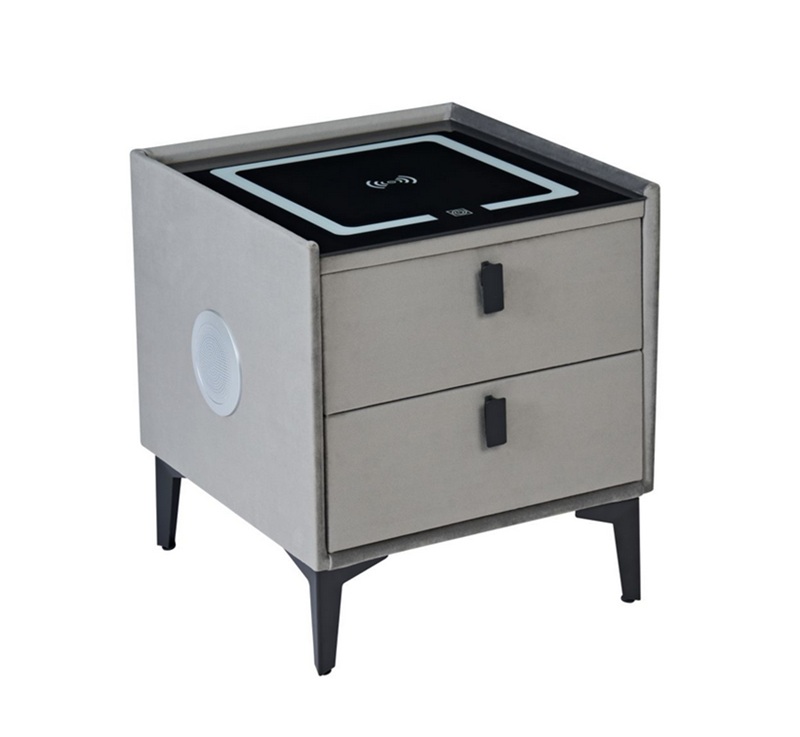 FURNITEX - SMART Szafka nocna SN11-FX | Szary Velvet Riviera 91 | DOSTĘPNE OD RĘKI