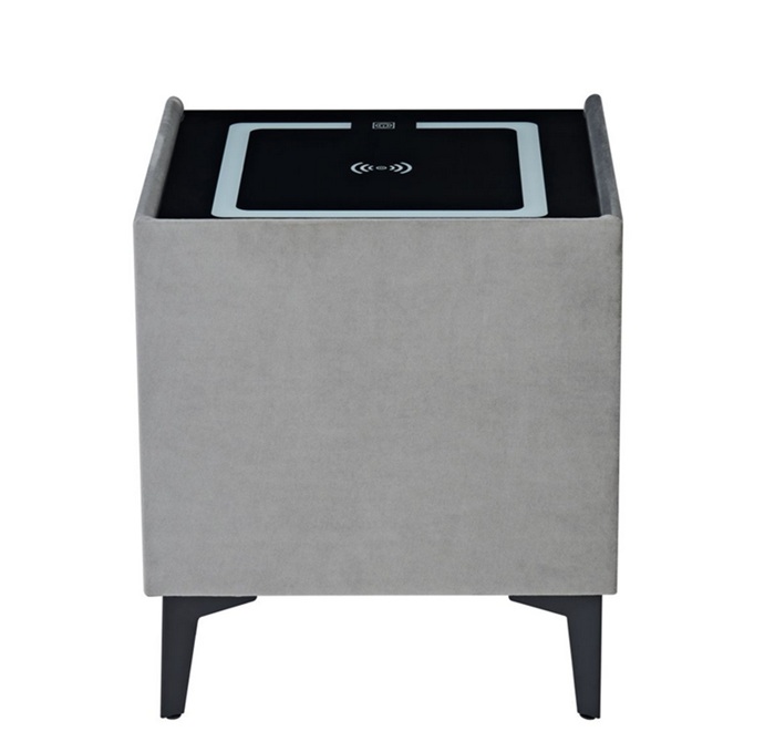 FURNITEX - SMART Szafka nocna SN11-FX | Szary Velvet Riviera 91 | DOSTĘPNE OD RĘKI
