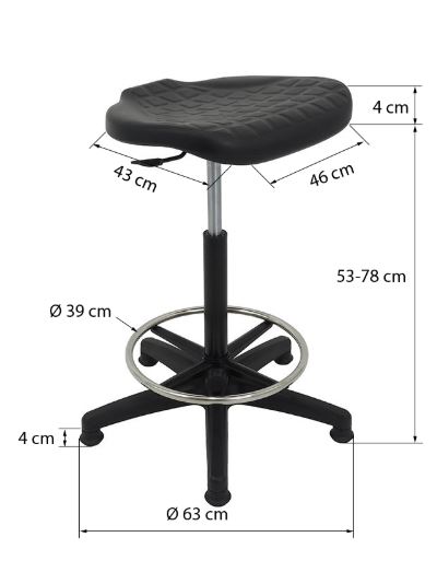 MAZUR KRZESŁA - PU 4 Taboret Black | Wysoki | Podnóżek | Na Stopkach