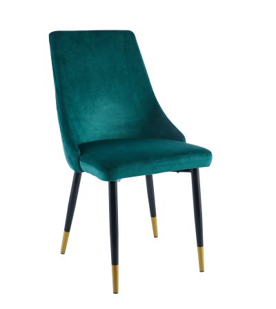 FURNITEX - GRS-031 Krzesło | Velvet | Zielone | Nogi czarne ze złotym wykończeniem