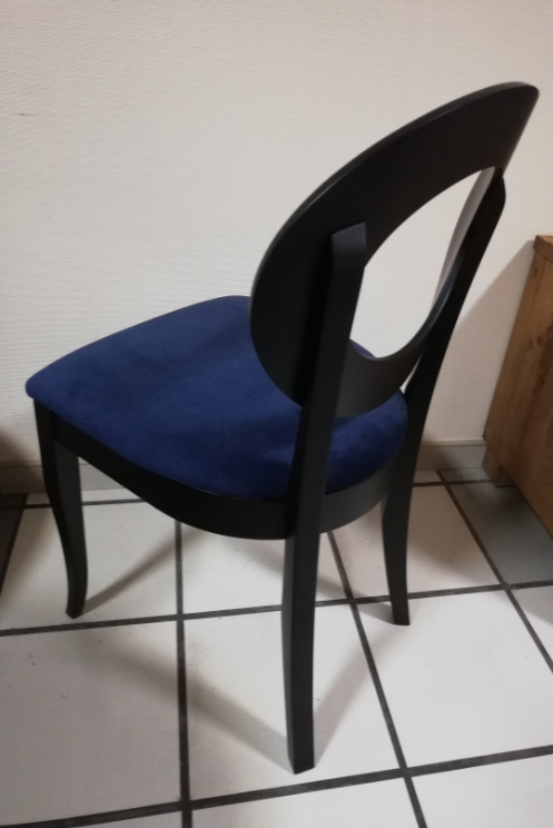 HALEX - UNO Krzesło czarne | Tkanina Fancy 79 | 4 sztuki | DOSTĘPNE OD RĘKI