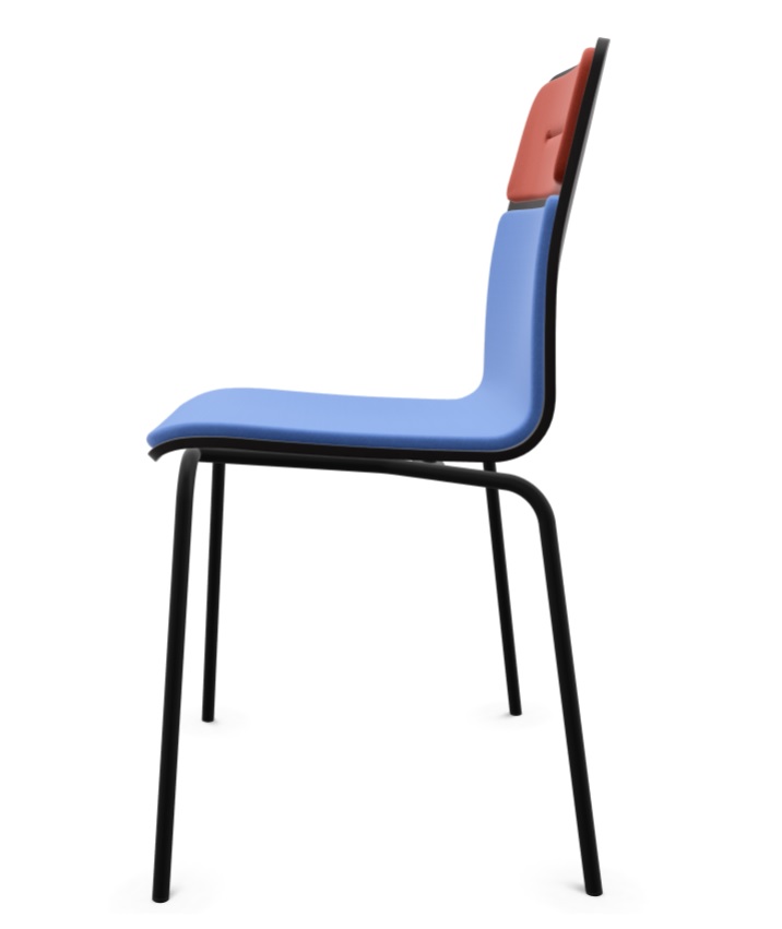 NOWY STYL - VAPAA Krzesło Ramowe FRAME CHAIR 4L W HB | Sklejka bukowa / Bejcowana z nakładkami tapicerowanymi | Bez podłokietników | Wysokie oparcie