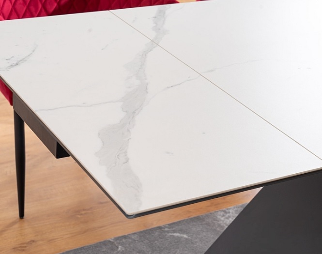 SIGNAL - WESTIN III CERAMIC Stół 160-240x90 | Biały marmur | Czarny mat