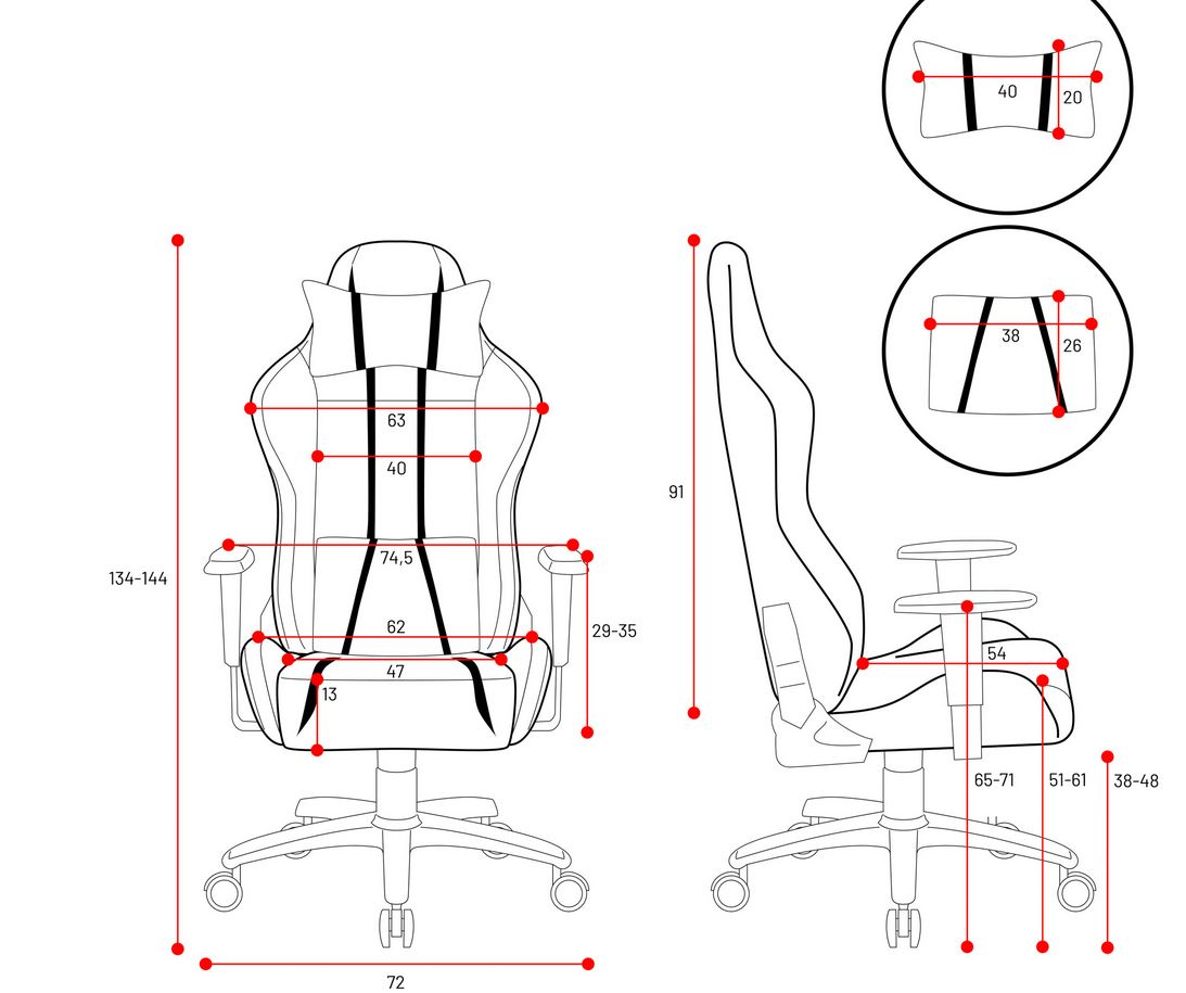 DIABLO CHAIRS - DIABLO X-ONE 2.0 CRAFT Fotel Obrotowy Wymiary Wersja King