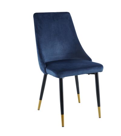 FURNITEX - GRS-031 Krzesło | Velvet | Niebieskie | Nogi czarne ze złotym wykończeniem