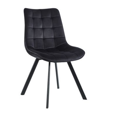 FURNITEX - J265 Krzesło | Velvet | Czarne | Nogi czarne