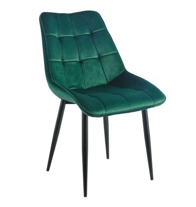 FURNITEX - J262-1 Krzesło | Velvet | Zielone | Nogi czarne