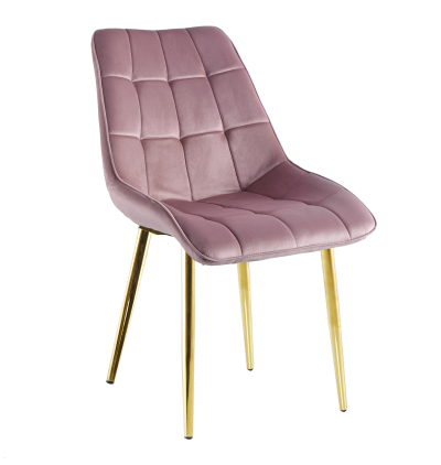 FURNITEX - J262-1 Krzesło | Velvet | Różowe | Nogi złote